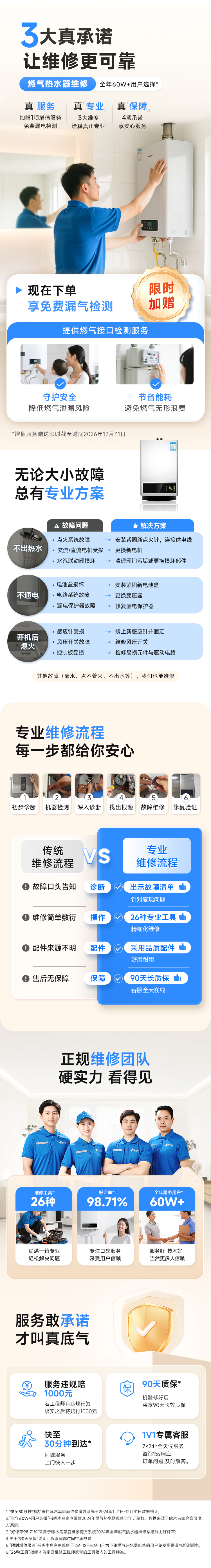 燃气热水器维修服务说明