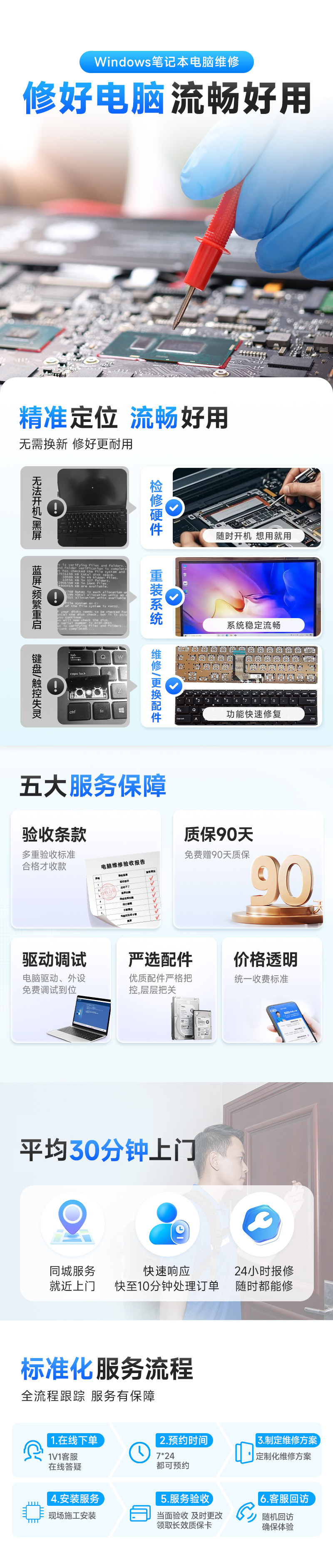 windows笔记本维修服务说明