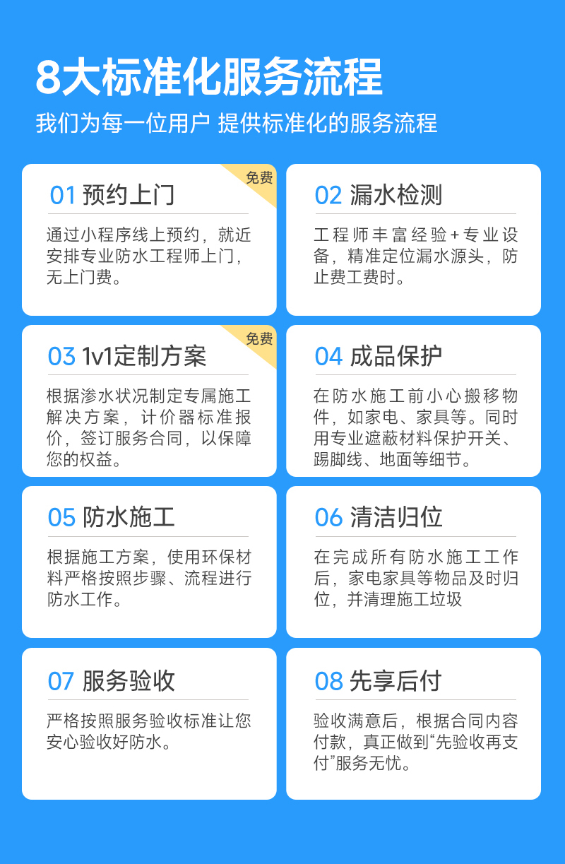 卫生间防水补漏服务说明